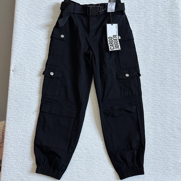 Almost Famous Pants - Almost Famous Black Cargo Jogger Pants NWT